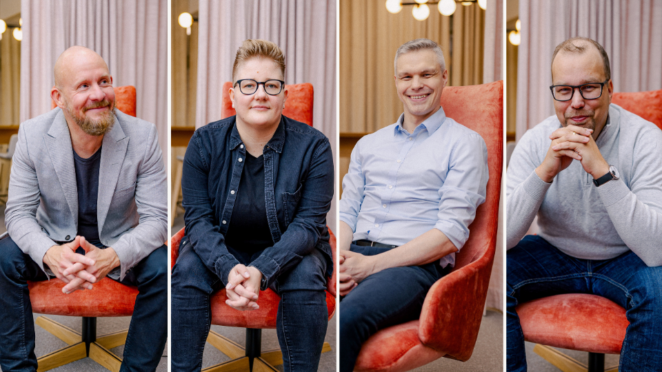 From left: Juha Lanki, Sini Tistelgrén, Mauno Ahlgren and Kalle Mäkelä